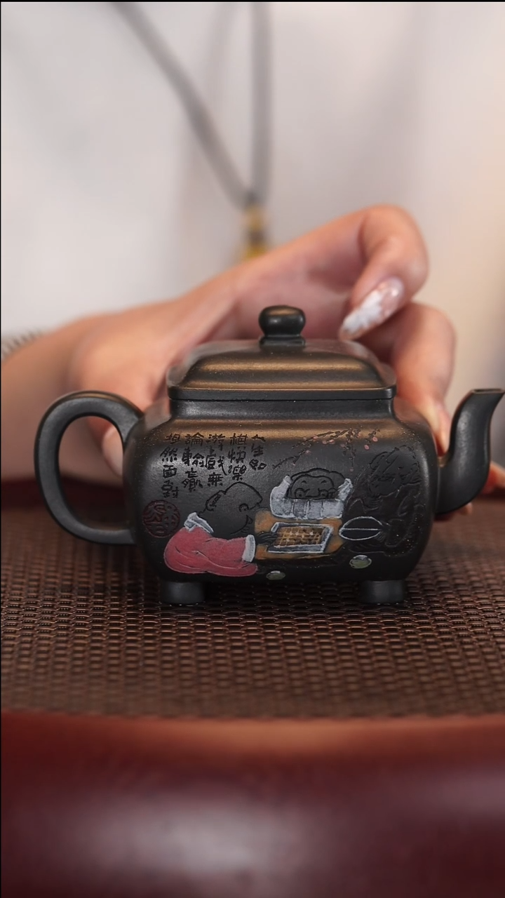 【闪购商品】紫砂茶壶1-31 JY顺风顺水景舟绿泥150cc