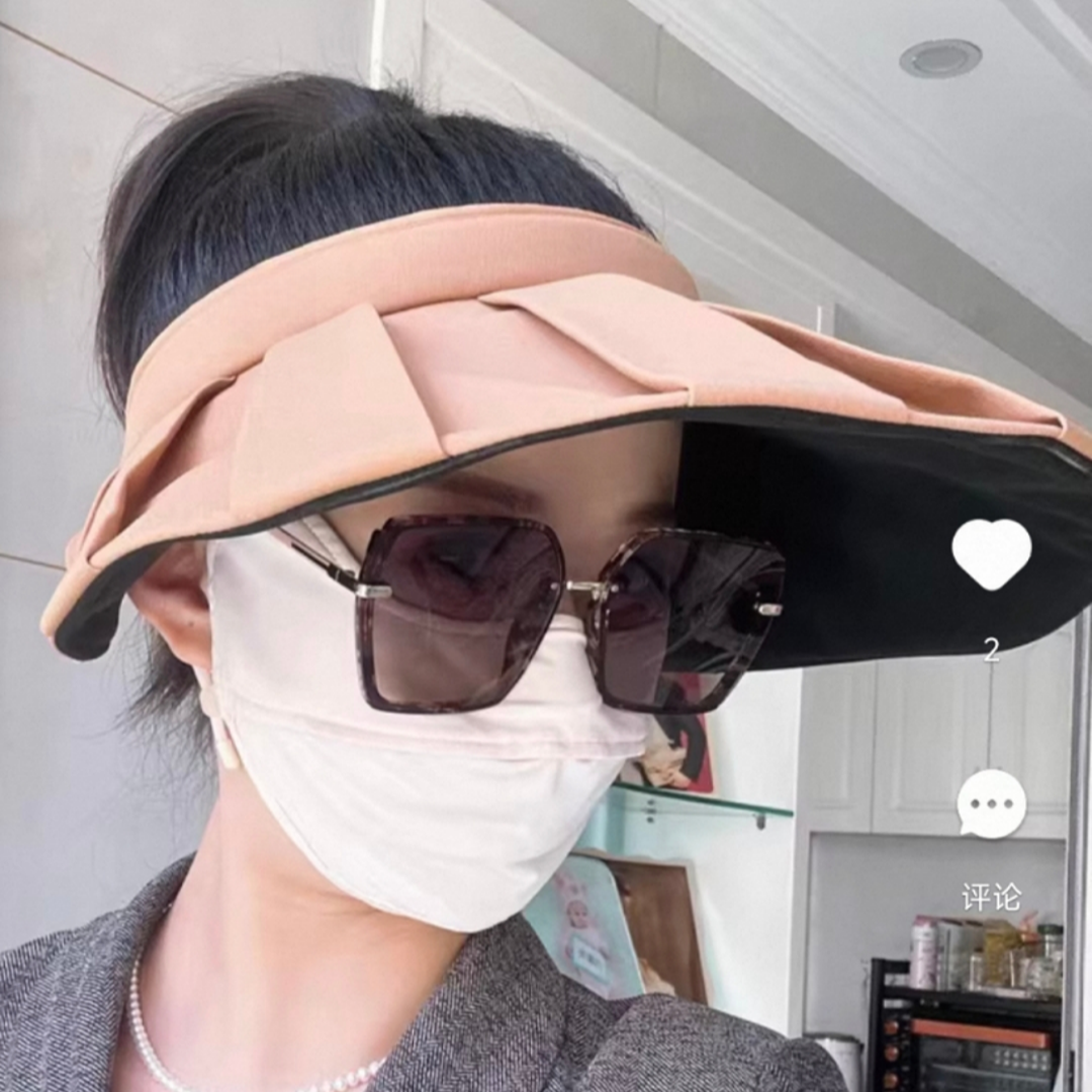 阿明黑胶百褶贝壳帽