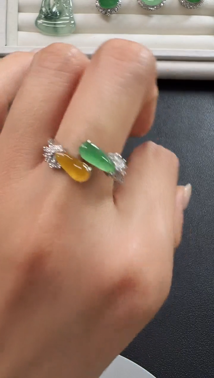 18K金镶嵌戒指翡翠KPYS1219-102