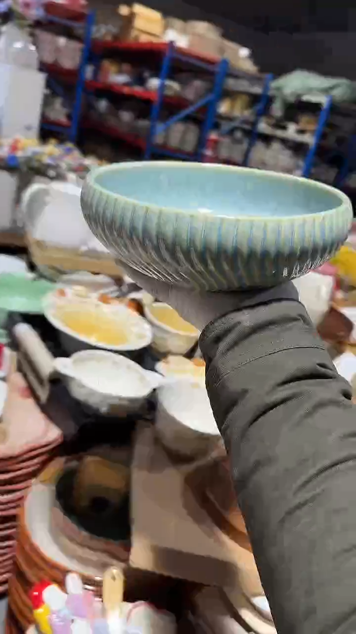 陶瓷9英寸窑变钵钵碗微瑕 凑满20元包邮