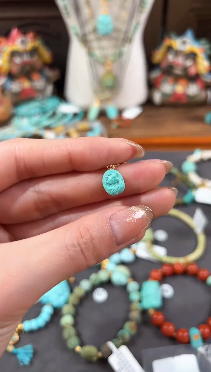 【闪购商品】绿松石提溜18K金镶嵌绿松石提溜