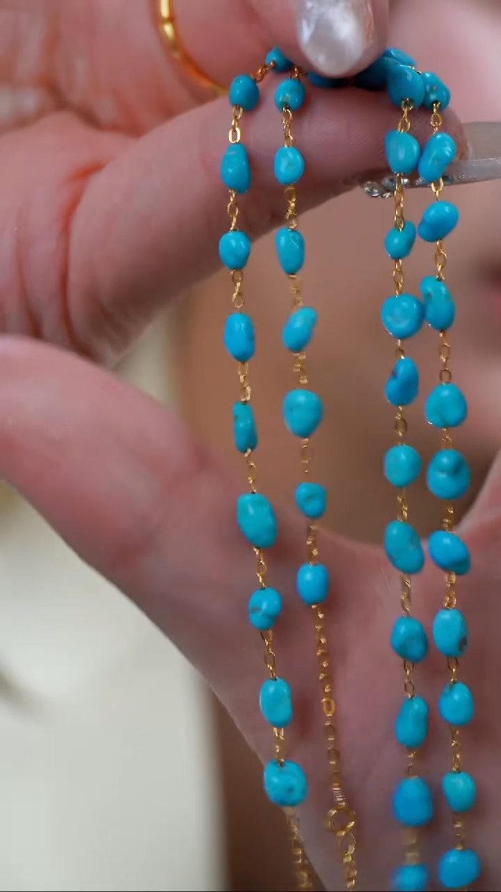 【闪购商品】绿松石项链银S925镶嵌发货一件