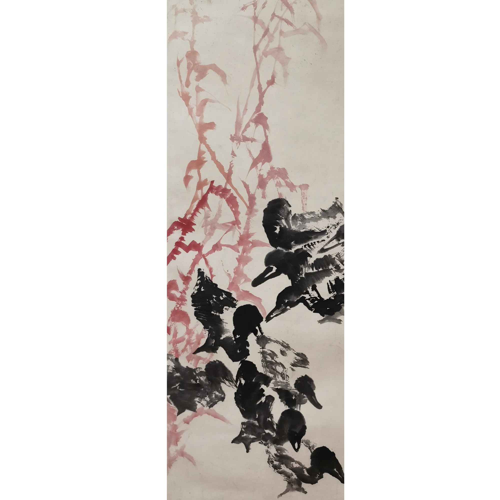 【辽拍】V250709-2-768《花鸟》（4.6平尺) 纸本镜片   ws1224
