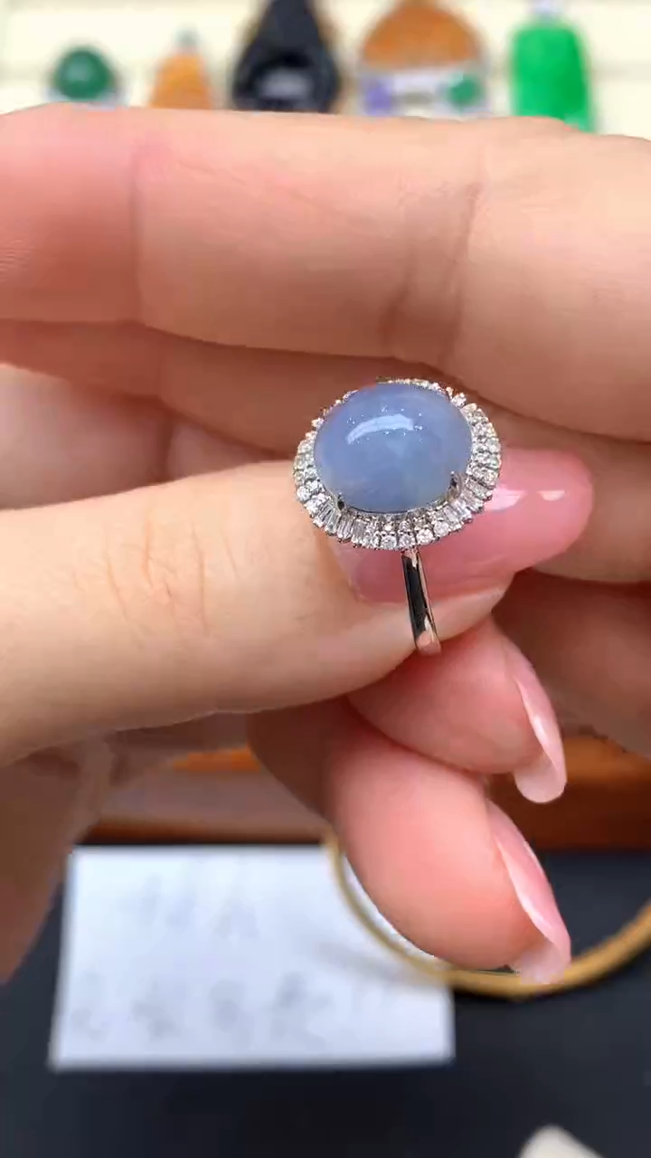 【闪购商品】翡翠戒指18K金镶嵌305-天然翡翠