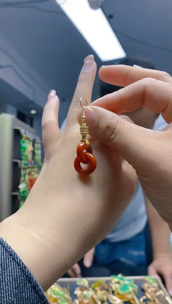 【闪购商品】翡翠耳饰合金0283翡翠耳钩一个