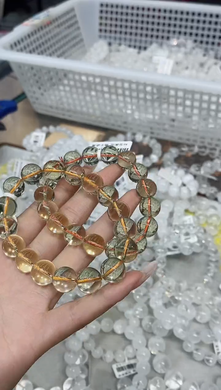 【闪购商品】水晶手串未镶嵌黄水晶12mm+多样性发一