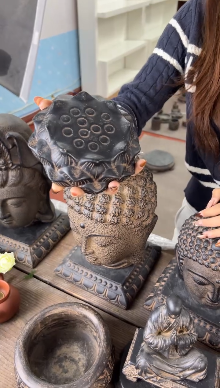 陶土【火山泥】莲蓬实心底座