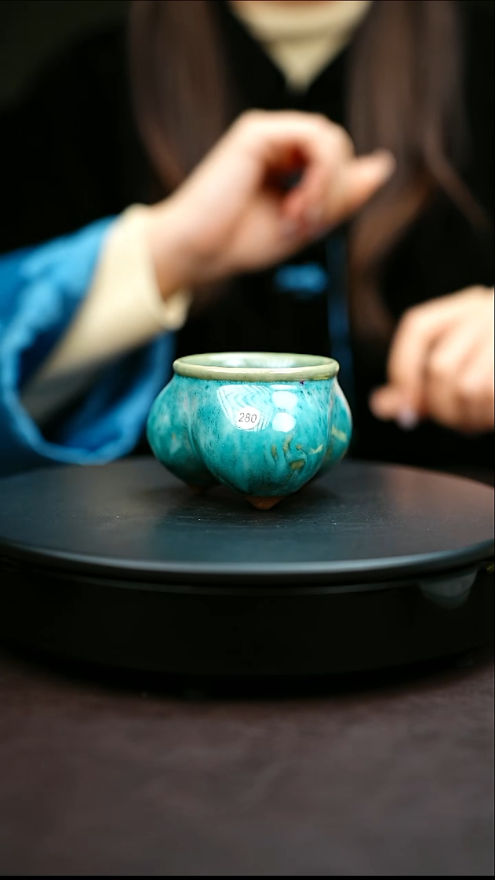 280#原矿钧瓷炉钧釉仰韶杯