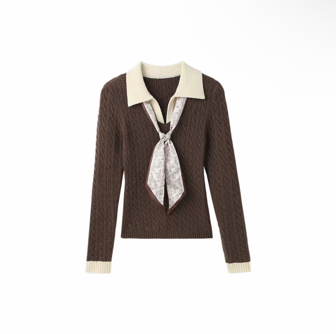 【美高交换生】韩系设计感V领针织毛衣秋冬修身内搭打底长袖上衣