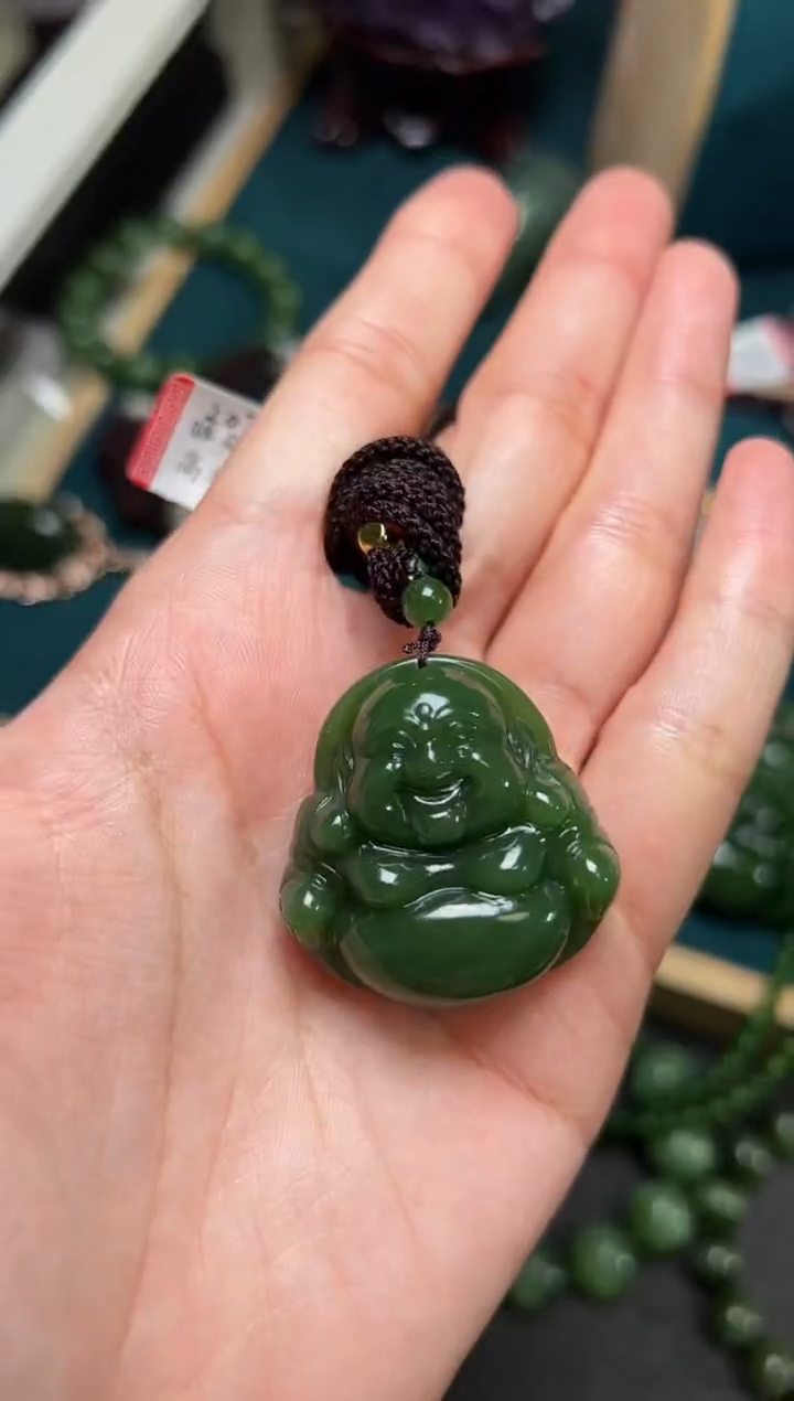 【闪购商品】和田玉（碧玉）颈饰未镶嵌碧玉34×34×12左右