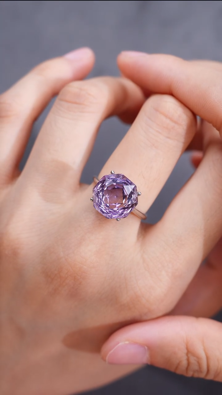 水晶戒指银S925镶嵌手饰