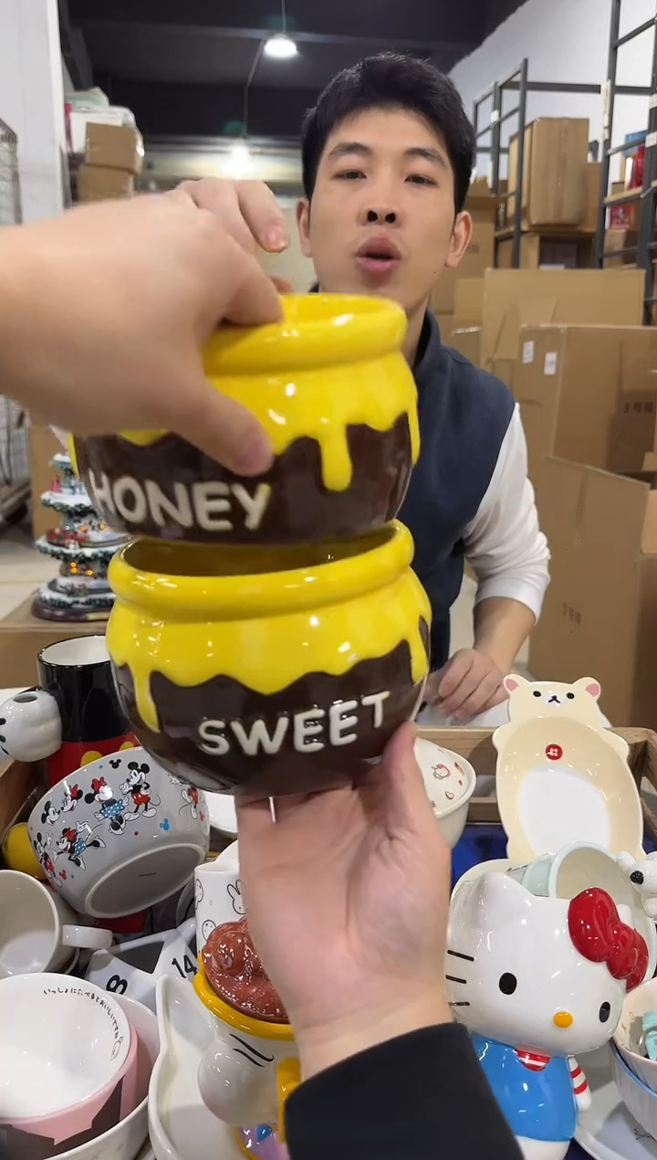 瓷片棕色蜂蜜狗粮碗2件套