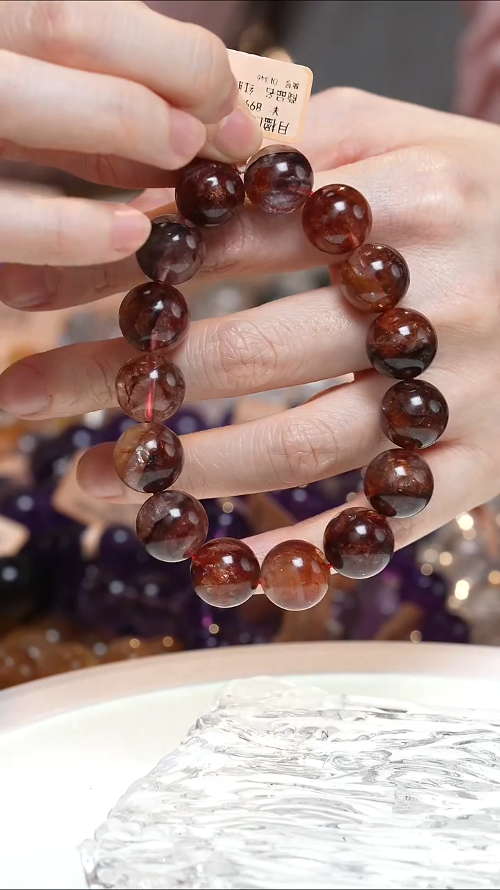 未镶嵌手串水晶牛血红胶花手串·DD0025NOV041L346