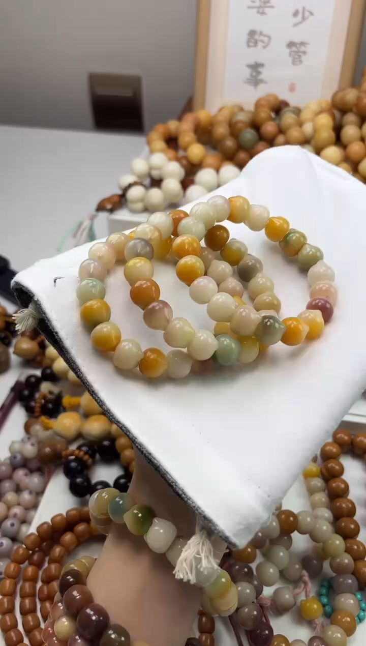 手串菩提根/象牙果沐b97紫美人玉化猫猫头13mm手串