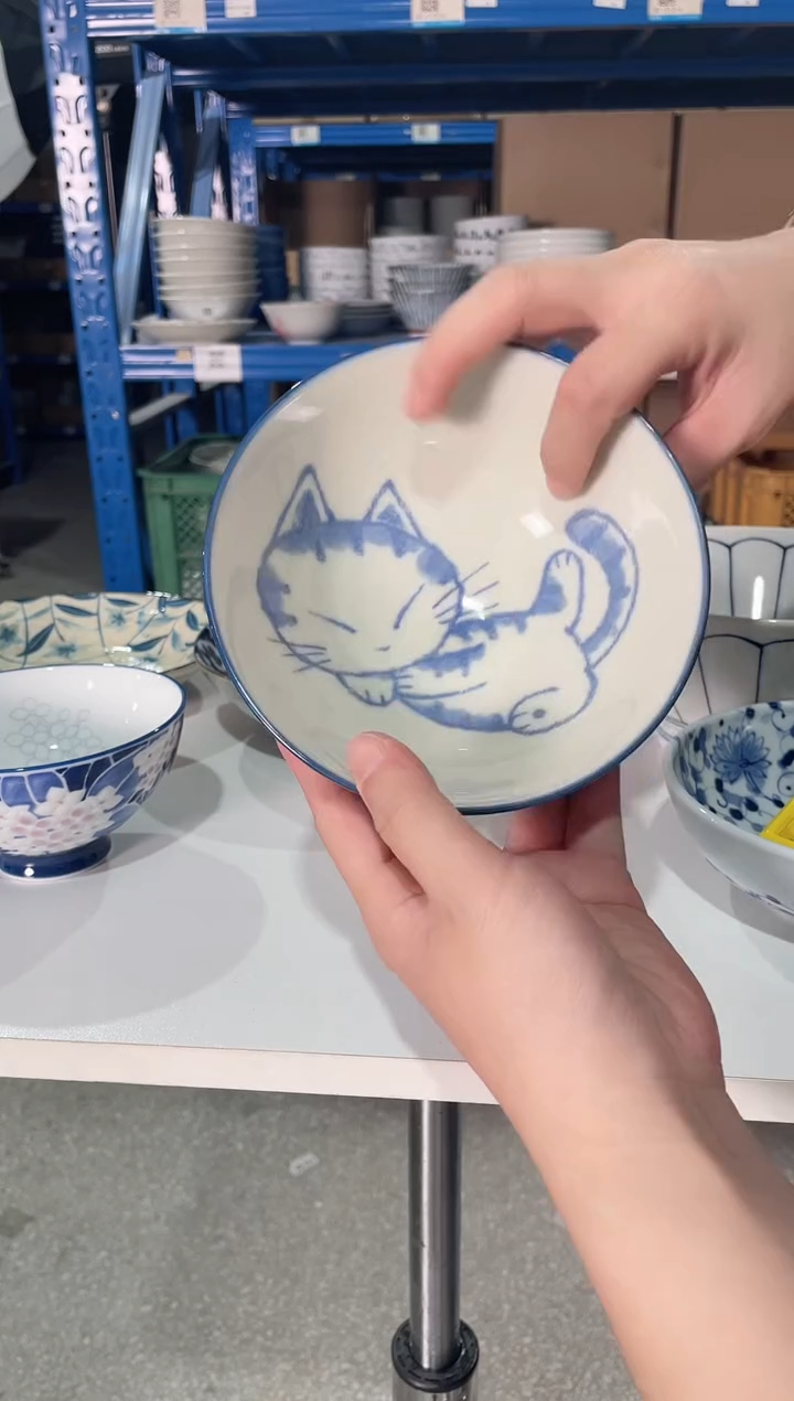 陶瓷【2支】毛绒猫咪5.5英寸碗