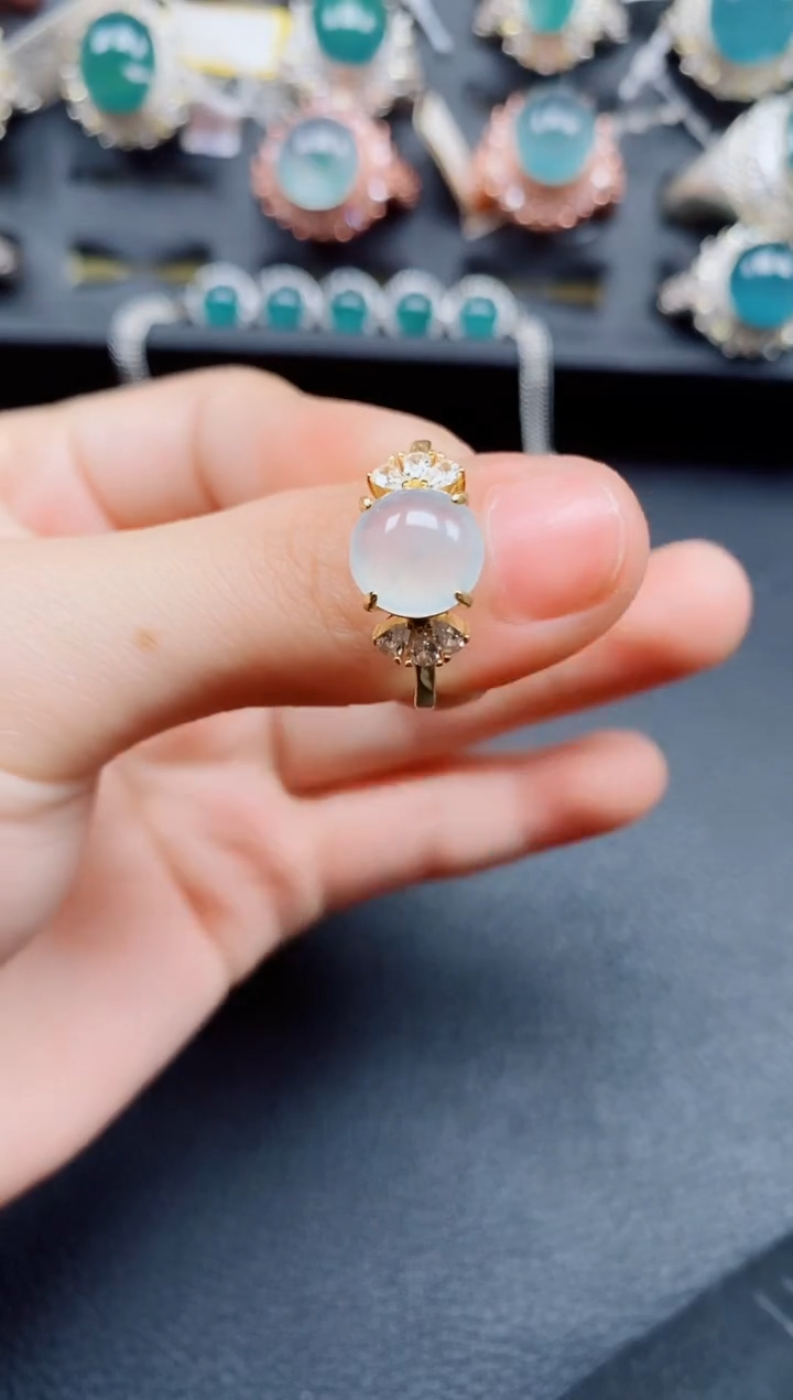 翡翠银S925镶嵌戒指翡翠