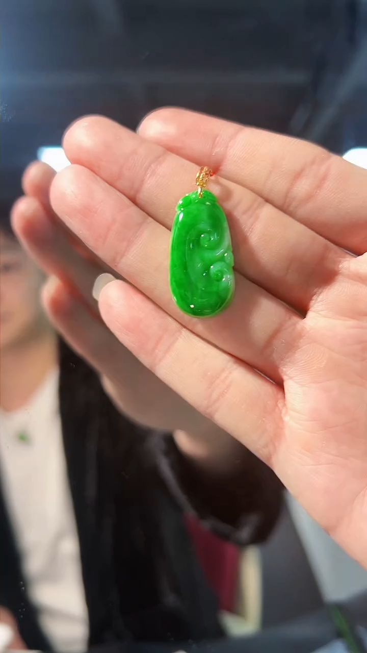 【闪购商品】翡翠颈饰18K金镶嵌缅料A货/支持复检/一件