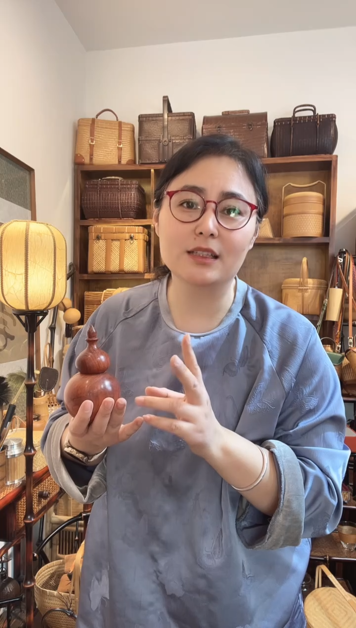 花梨木葫芦牙签盒2个