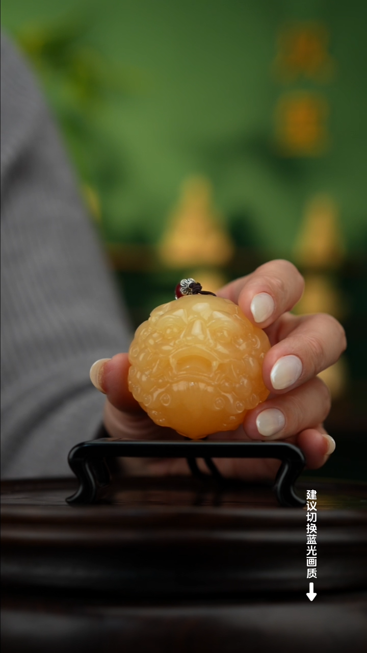 玉【醒狮貔貅】天然玉石手把件