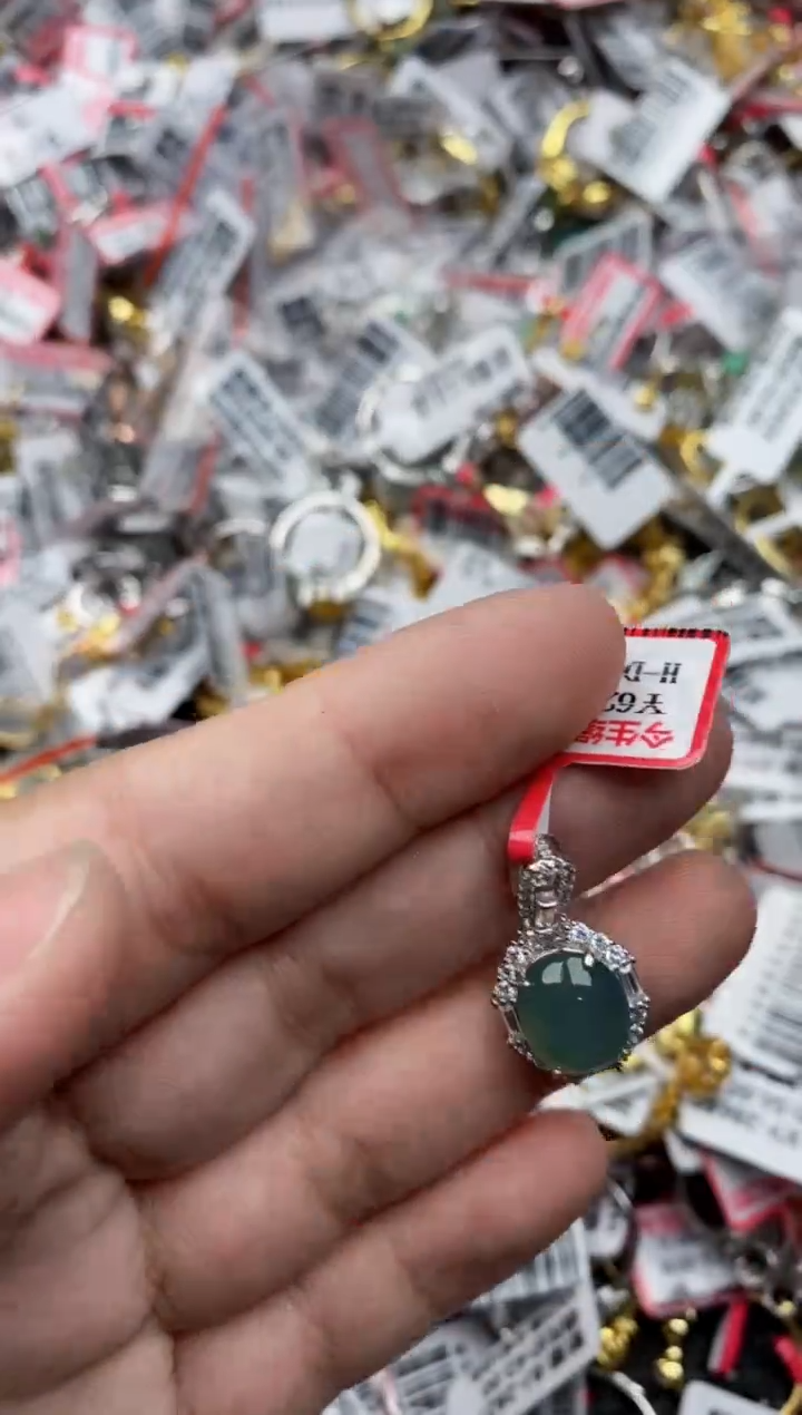 【闪购商品】翡翠戒指银S925镶嵌77777----7