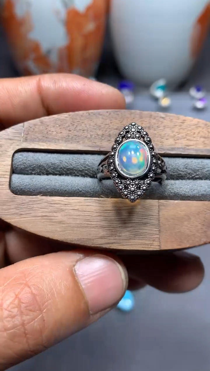 【闪购商品】欧泊戒指未镶嵌W9（随机性发货只发一单）