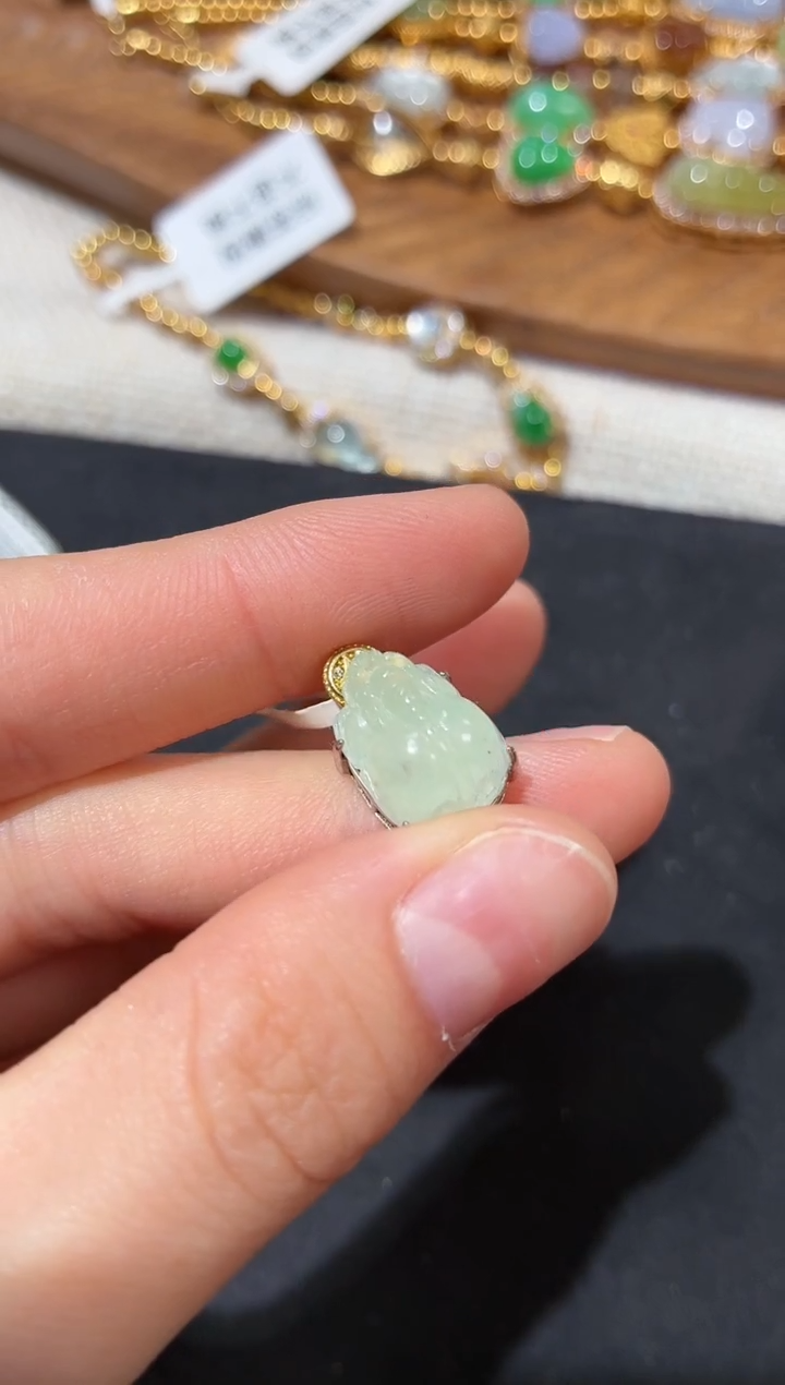 吊坠(不含链)银S925镶嵌翡翠吊坠