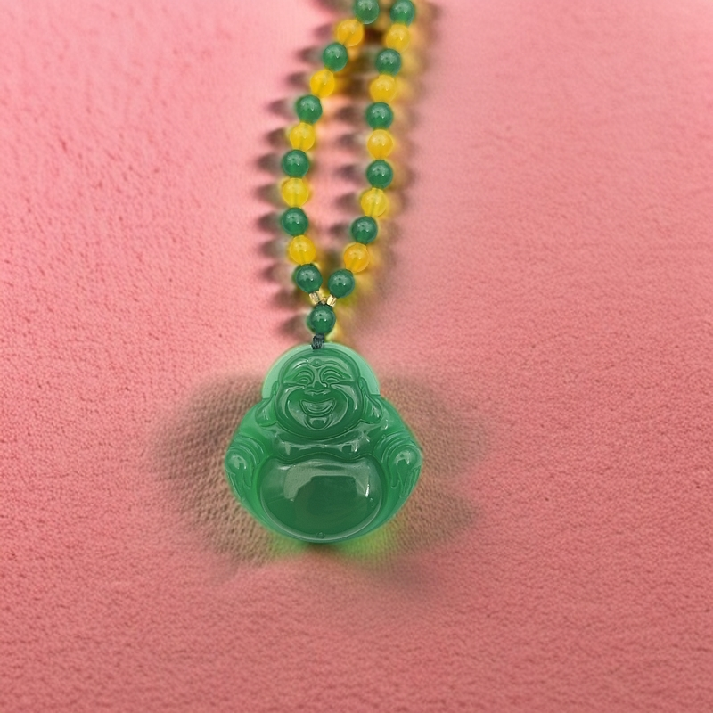 【顾佳珠宝】 【证书+礼盒】 时尚百搭精美气质玉髓佛公吊坠 BD004111