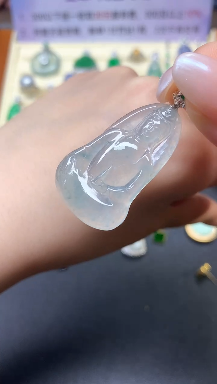 【闪购商品】翡翠吊坠(不含链)18K金镶嵌吊坠|1450+145