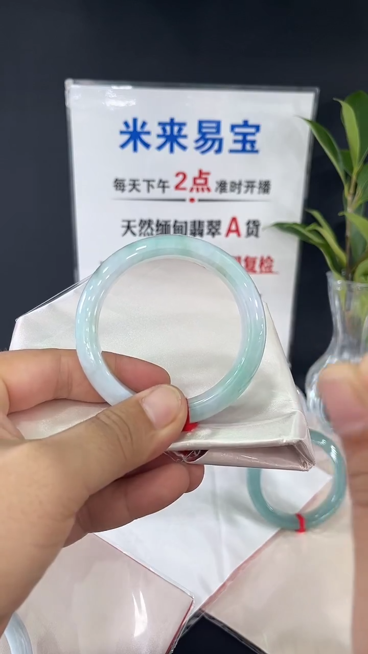 未镶嵌手镯翡翠第4号春彩正圈细糯