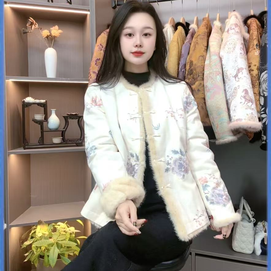 新款气质国风保暖两面穿水貂皮毛一体加厚冬季柔软保暖S068