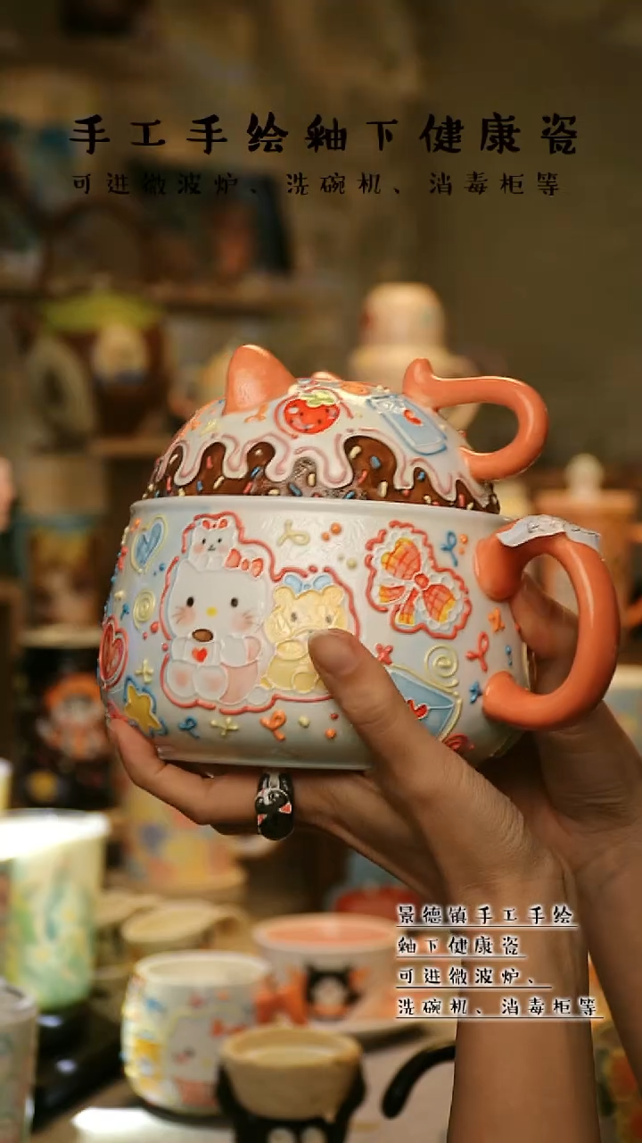 【闪购商品】杯陶瓷景德镇高温釉下彩&A834