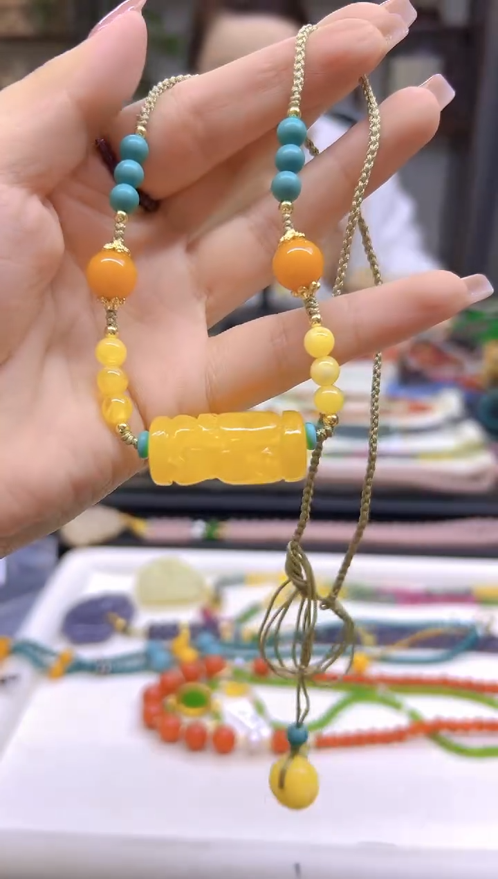 未镶嵌项链蜜蜡DIY款X375