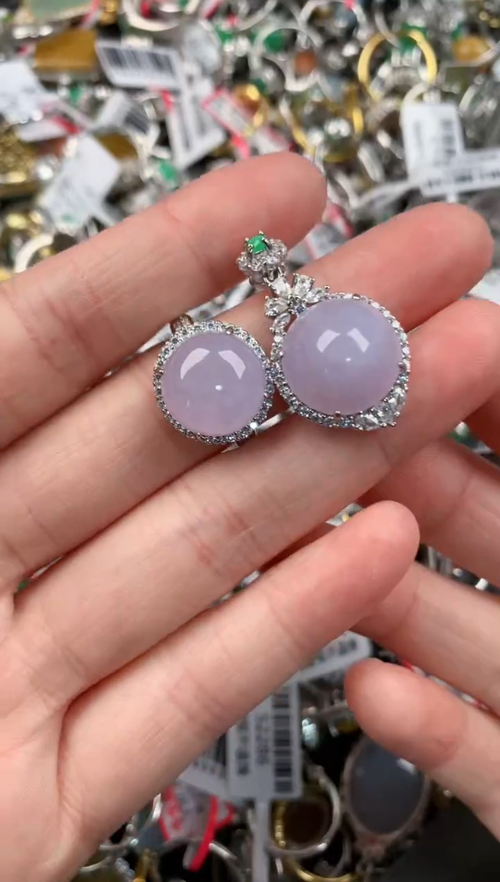 银S925镶嵌戒指翡翠222     10