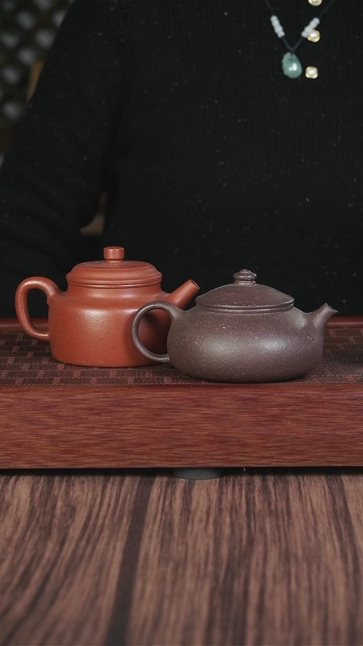 【闪购商品】紫砂茶壶红降坡德钟+粗砂天青寒江18