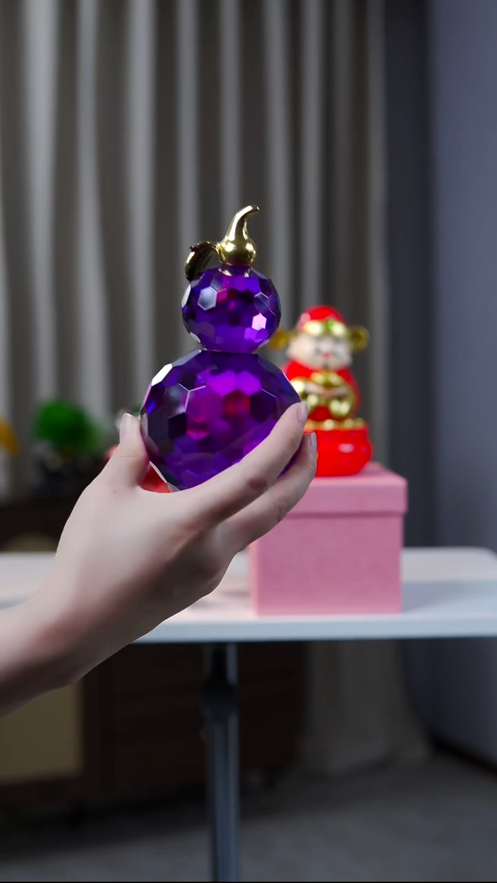 藤金沃水晶琉璃摆件     葫芦