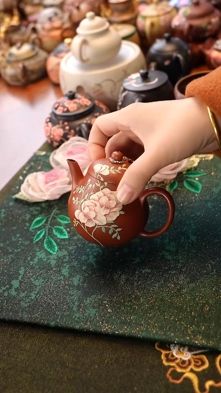 茶壶紫砂牡丹小梨