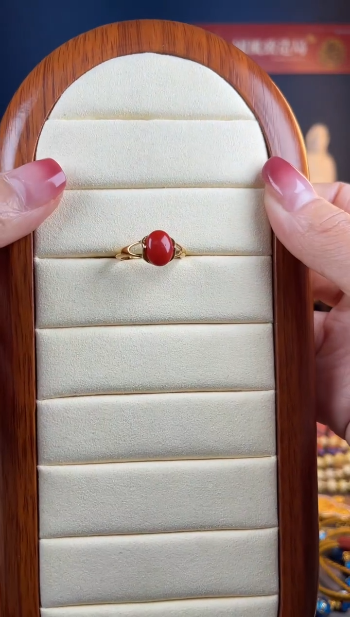 【闪购商品】红色珐琅景泰蓝戒指