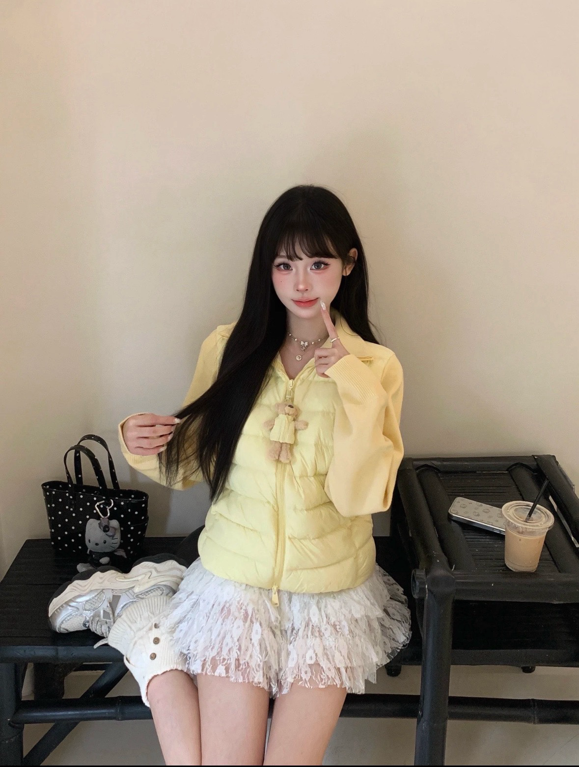 【蕾子】11+2D小熊拼接针织羽绒服 正确版本