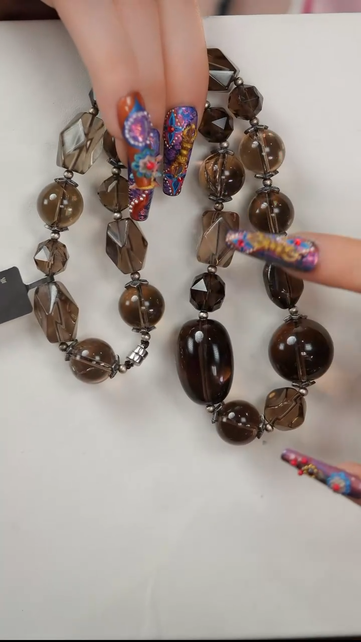 【闪购商品】水晶锁骨链未镶嵌E453W 茶晶锁骨链