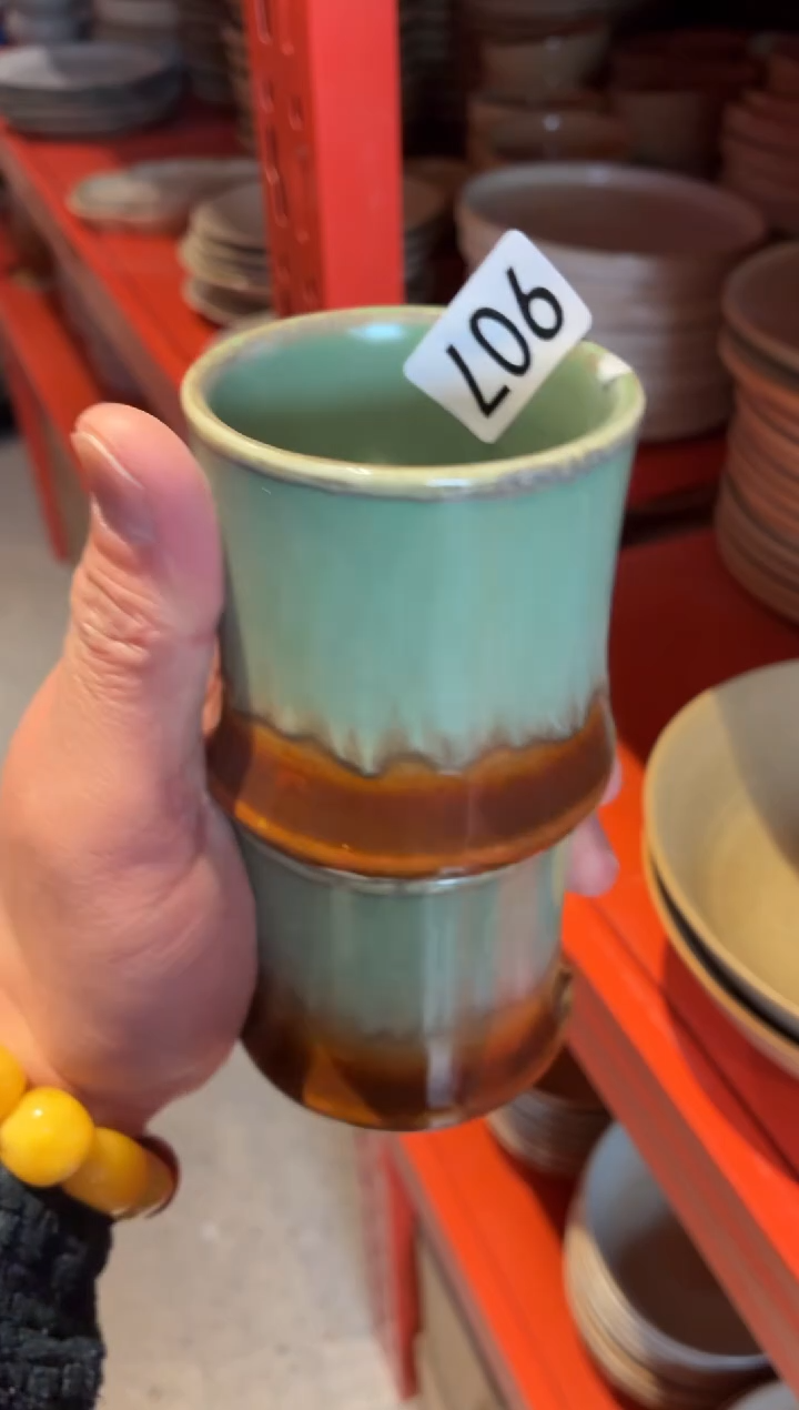 瓷片阿****?907远山竹节杯2个