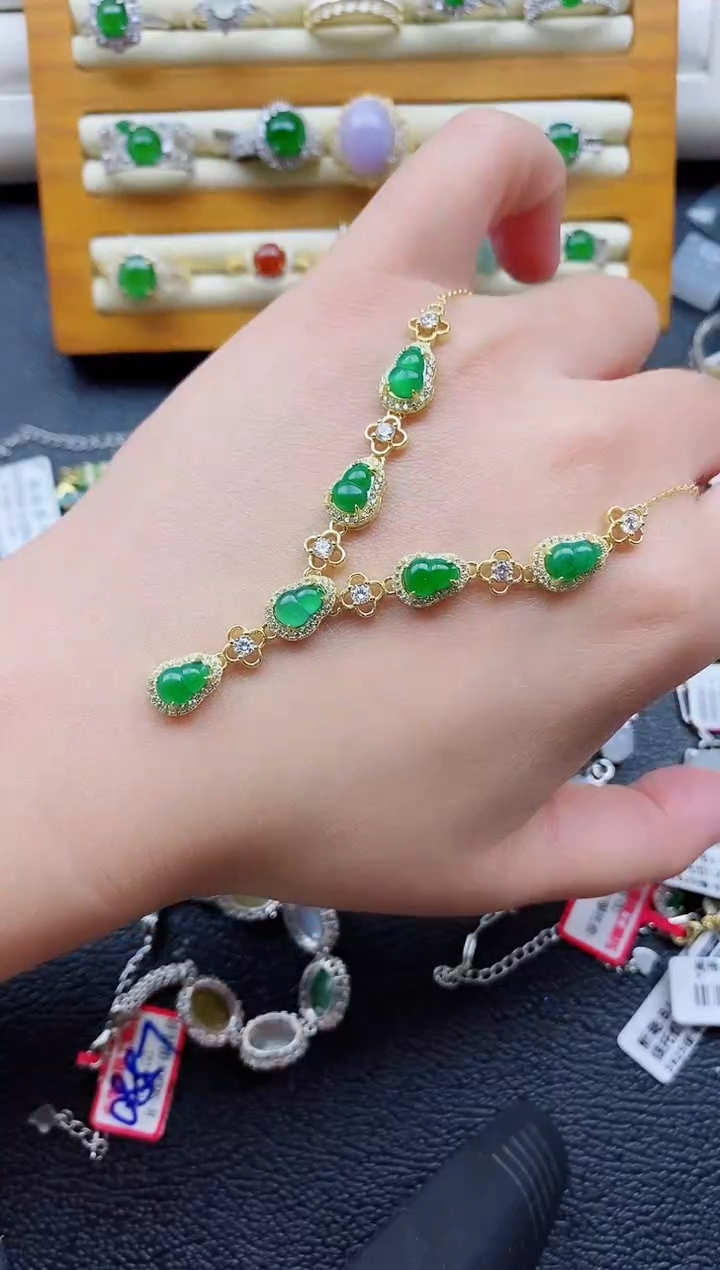 银S925镶嵌戒指翡翠1