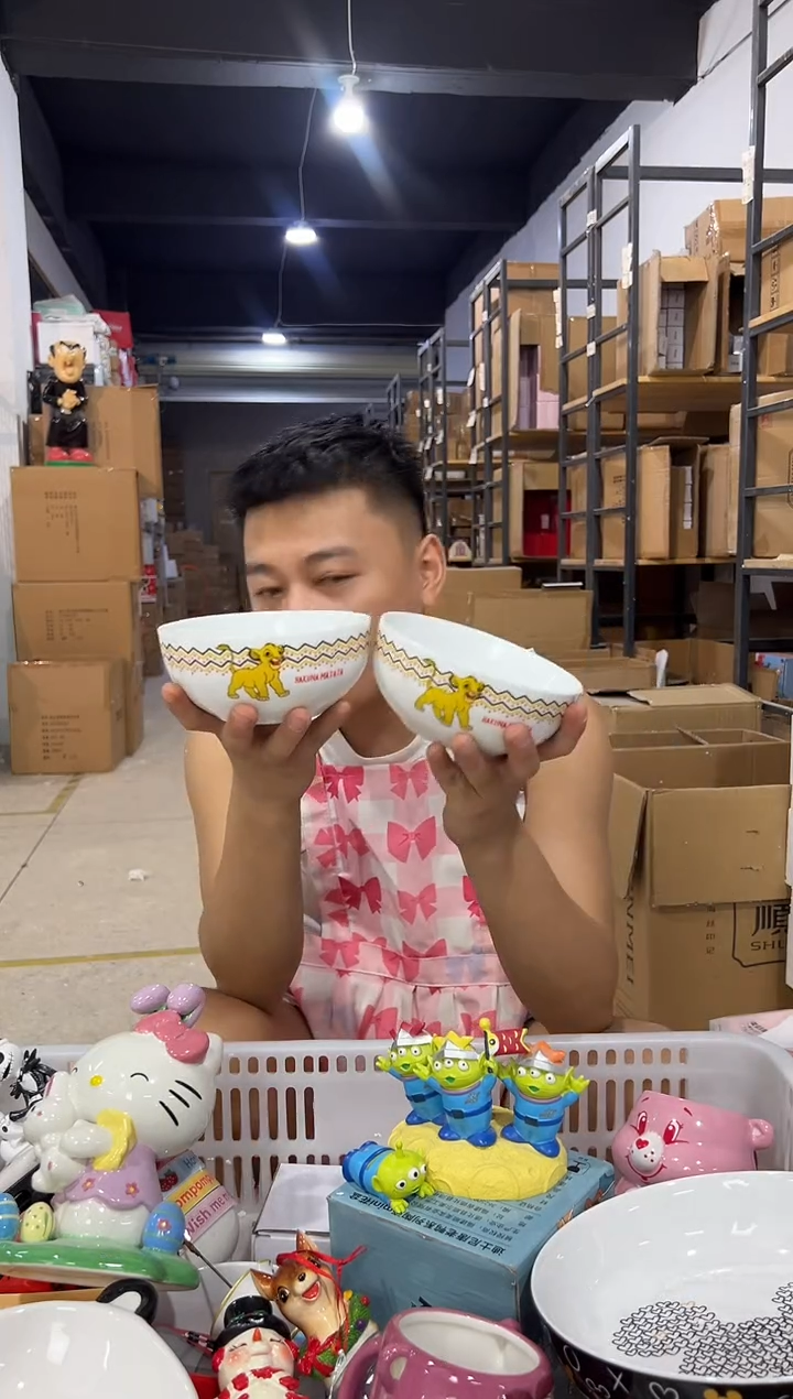 瓷片狮子王大碗2件套