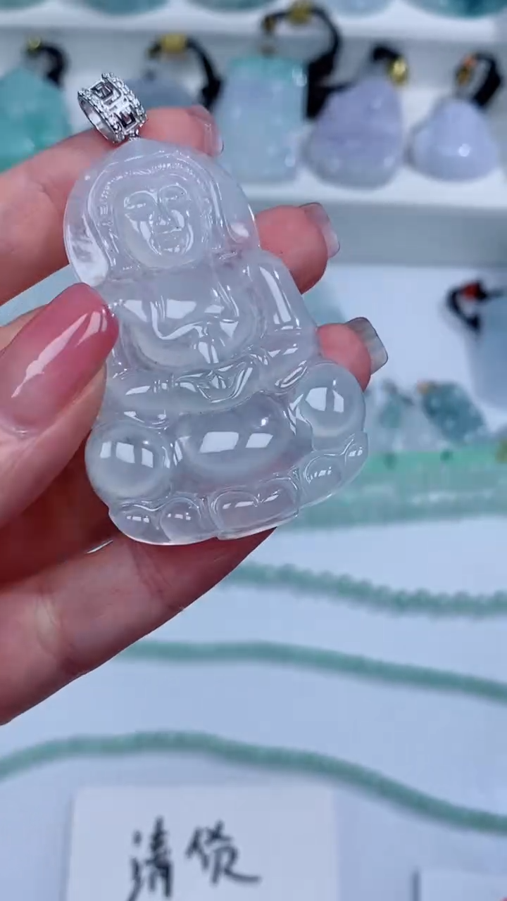 翡翠银S925镶嵌颈饰吊坠