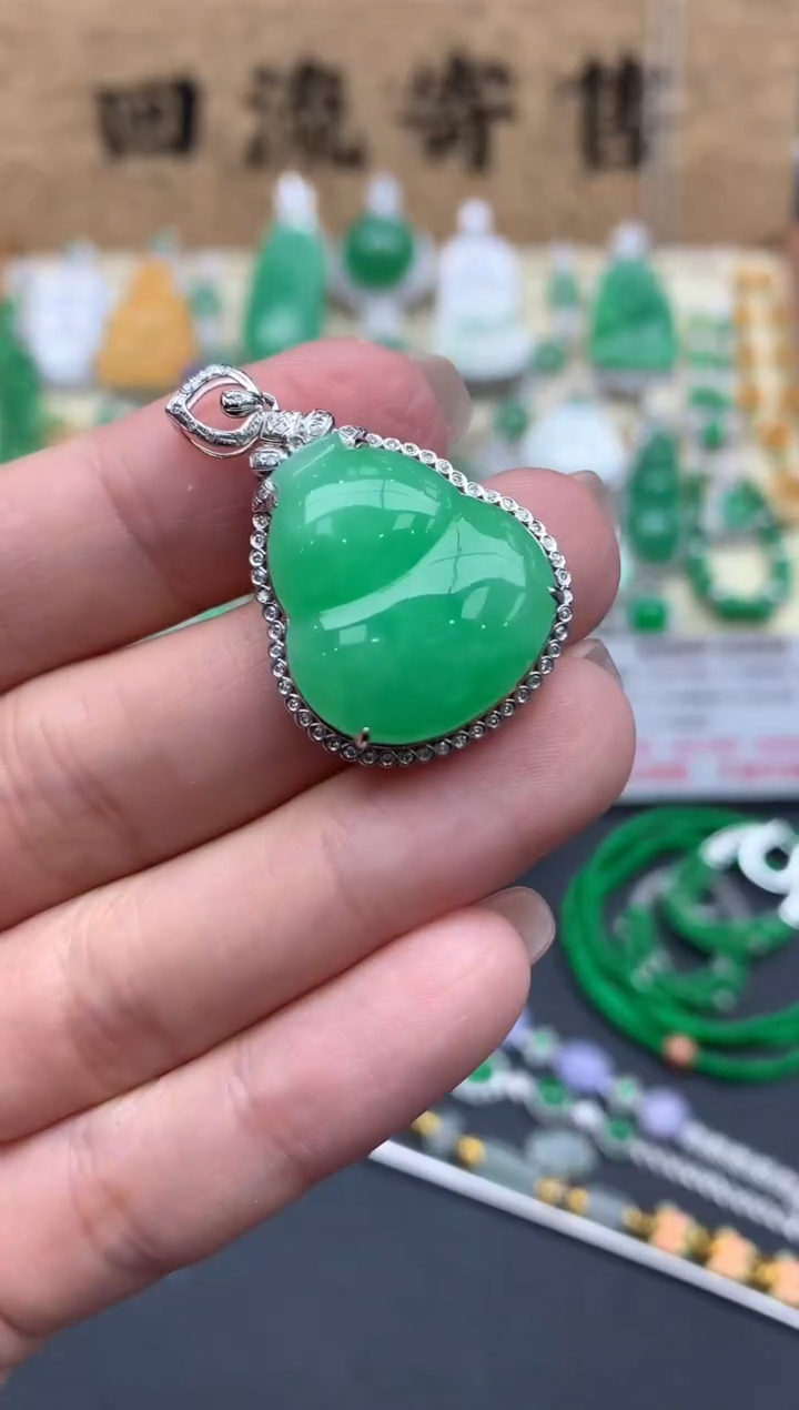 【闪购商品】翡翠颈饰18K金镶嵌586-中国好珍宝