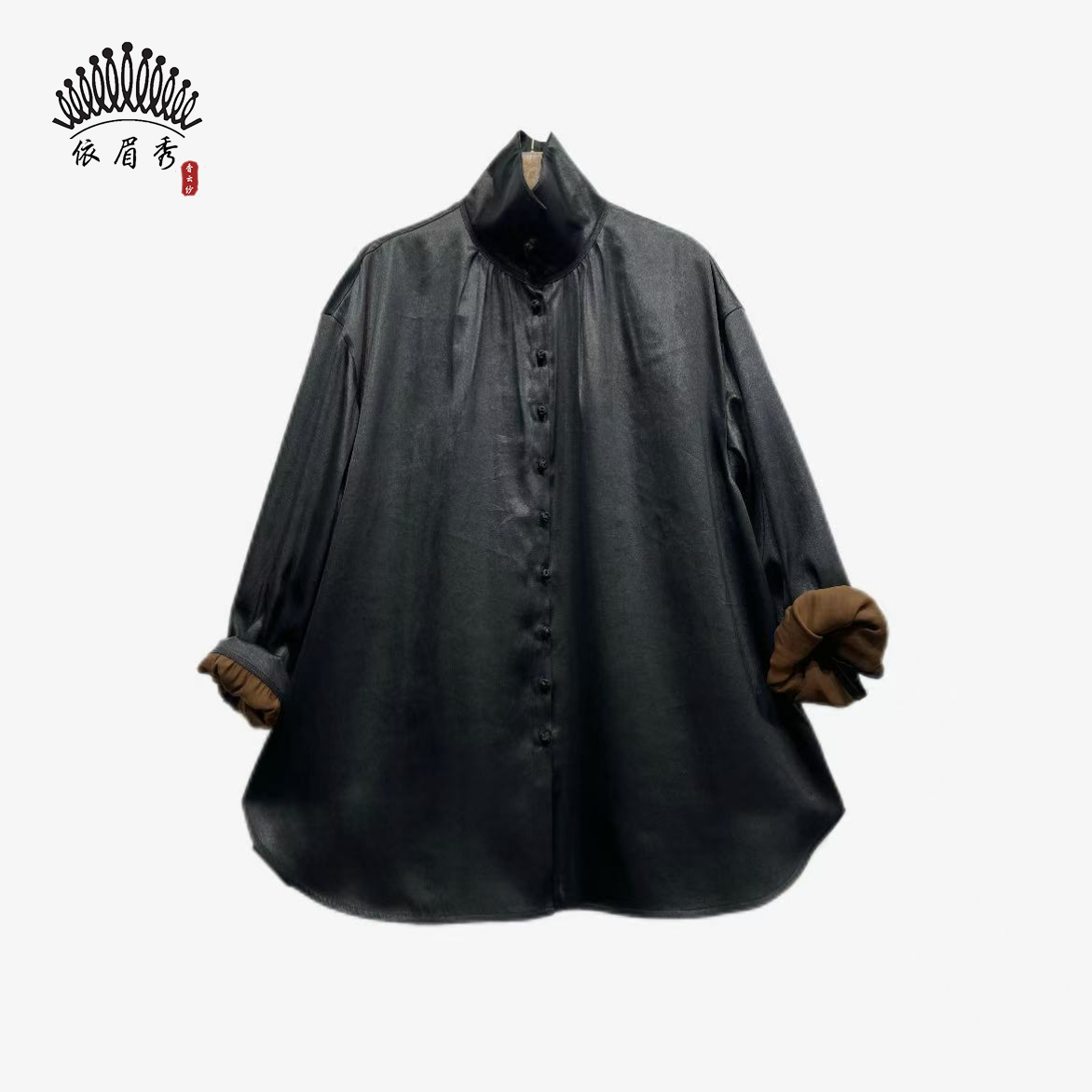 YIMEIXIU/依眉秀香云纱绸缎面中式休闲上衣63488