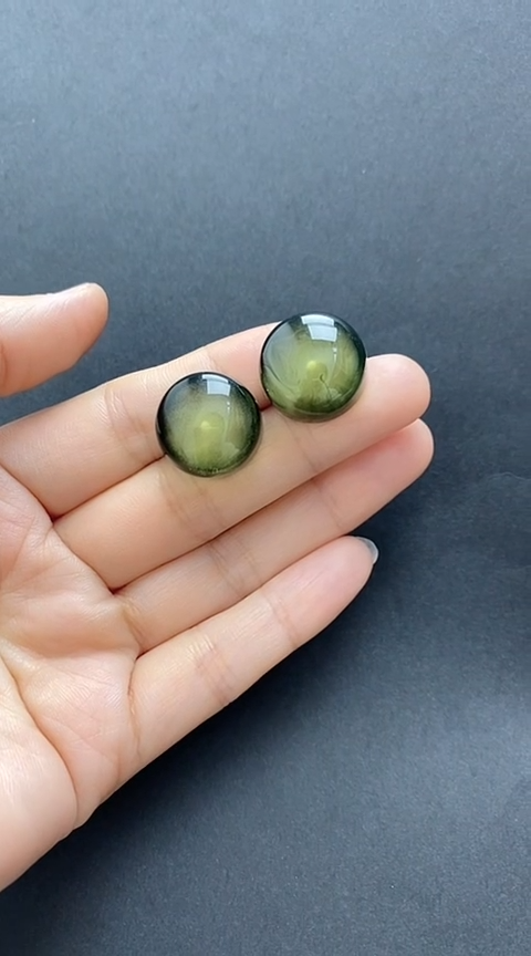 【闪购商品】琥珀裸石银S925镶嵌琥珀耳钉