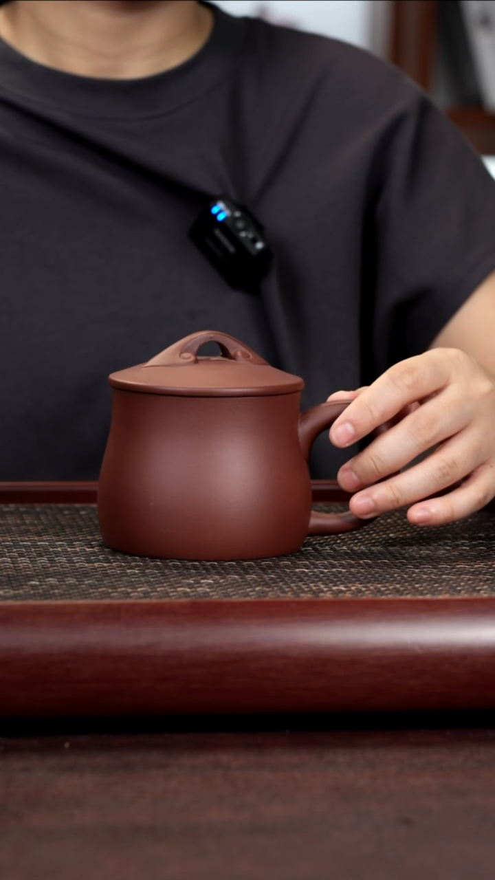 茶杯紫砂尾单微瑕40目紫泥如意不带礼盒