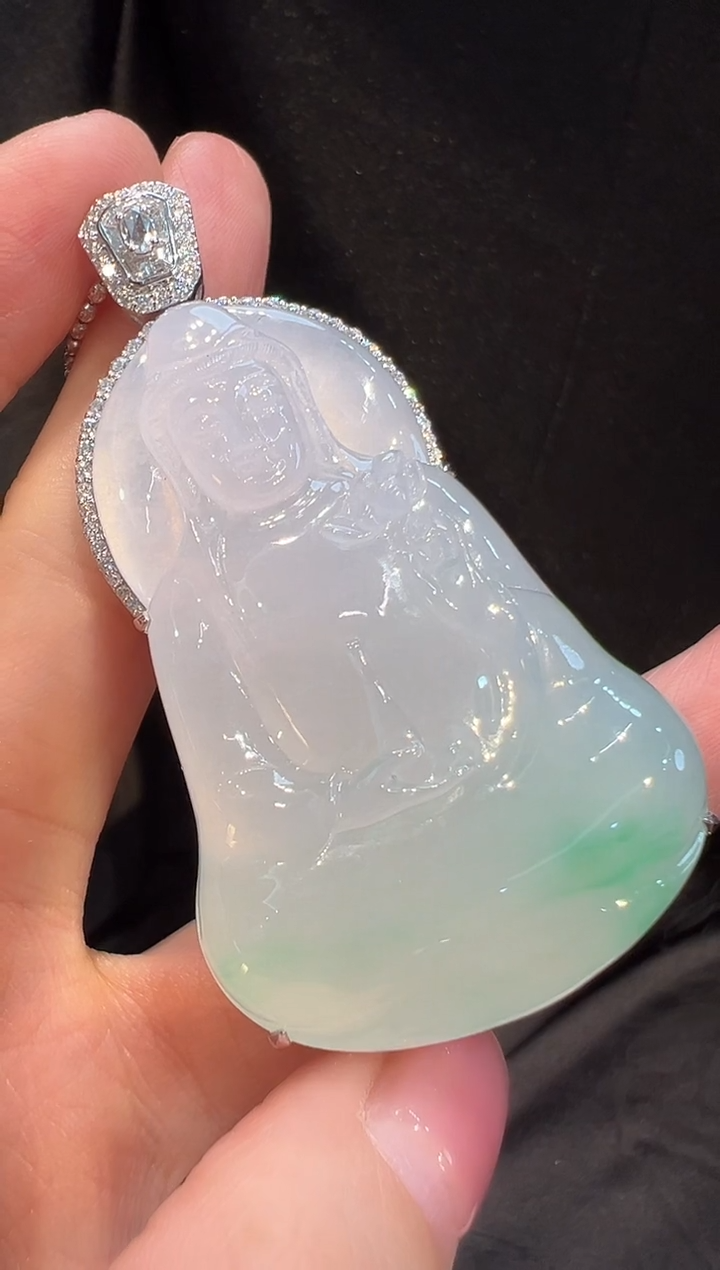 吊坠(不含链)18K金镶嵌翡翠L6