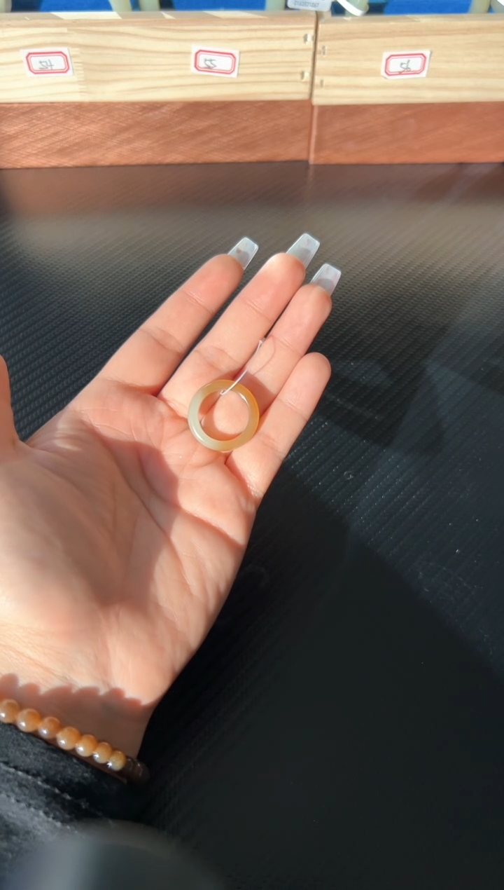 未镶嵌戒圈和田玉若羌微色差戒圈16+m