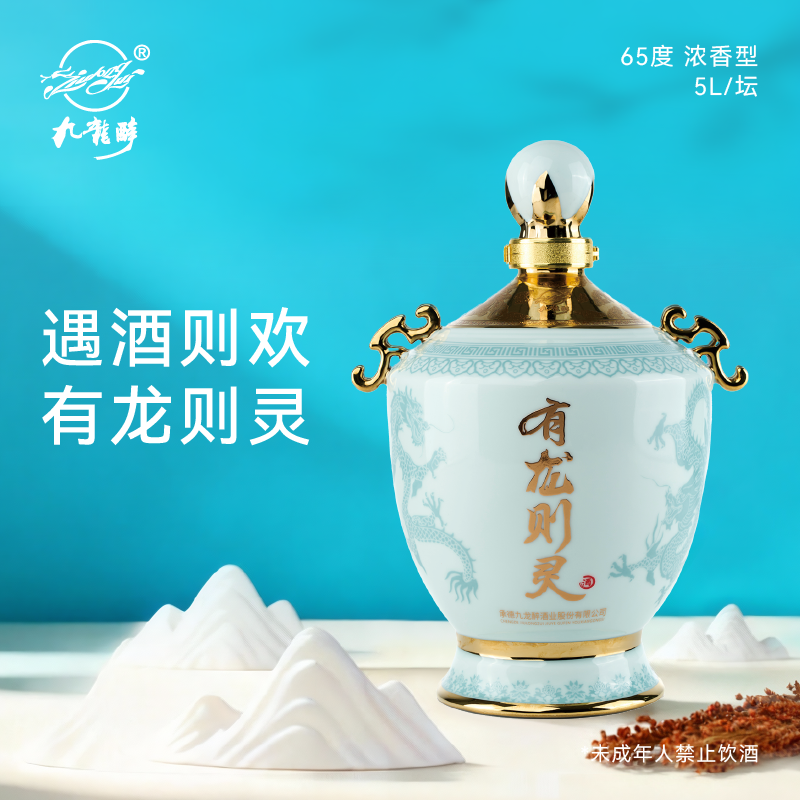 九龙醉有龙则灵十斤坛 十年封藏坛装酒 收藏酒65度5L